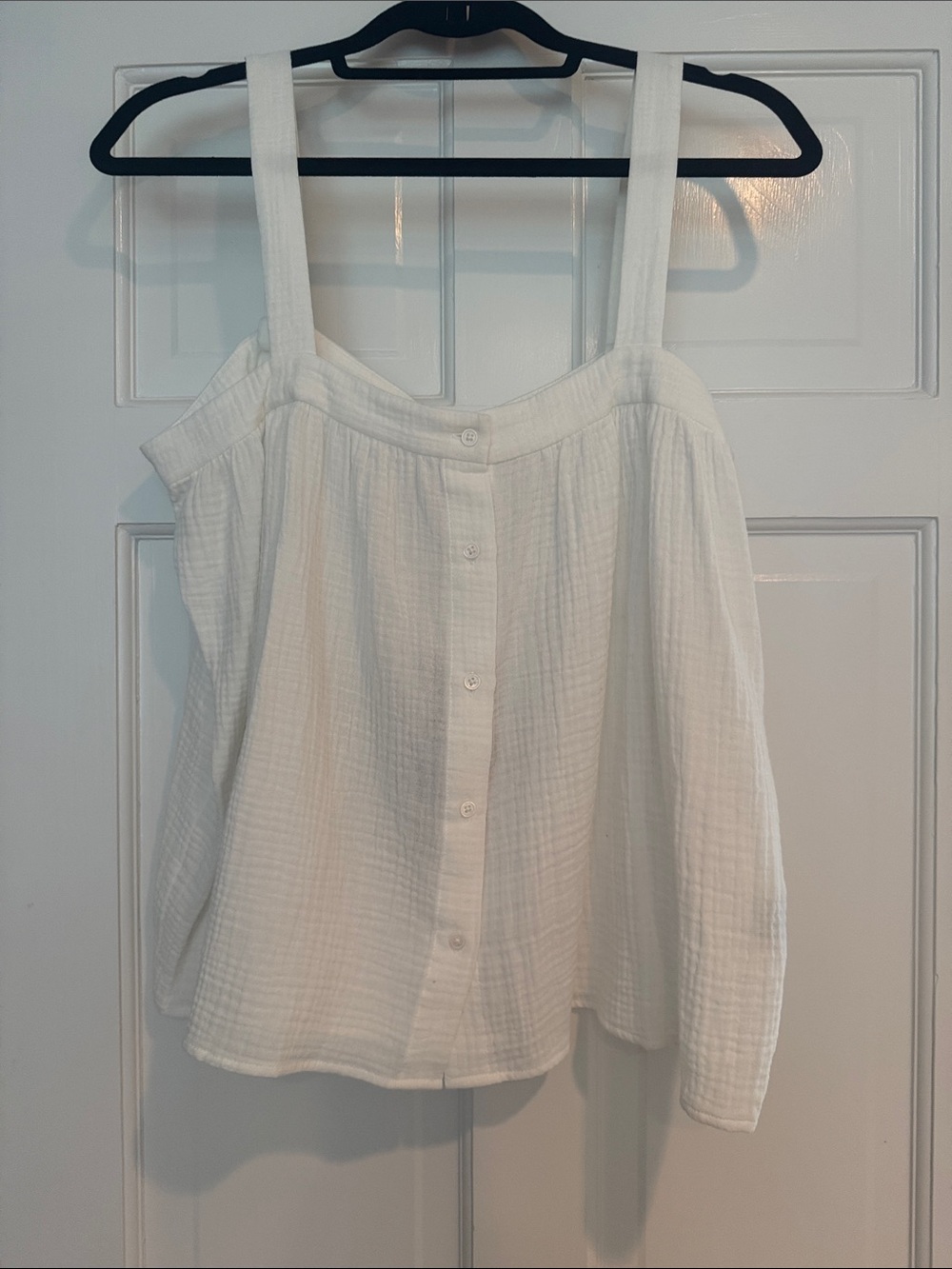 Jenni Kayne White Button-Front Gauze button front Cotton Tank Top